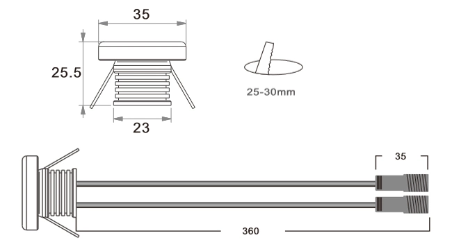 Low Voltage DC12V Input, Soft Lighting, 180° Wide Beam Angle Anti-Glare LED Deck Light Dimmable IP67 12V 24V Recessed Spotlight Wall Floor Deck Corner Light