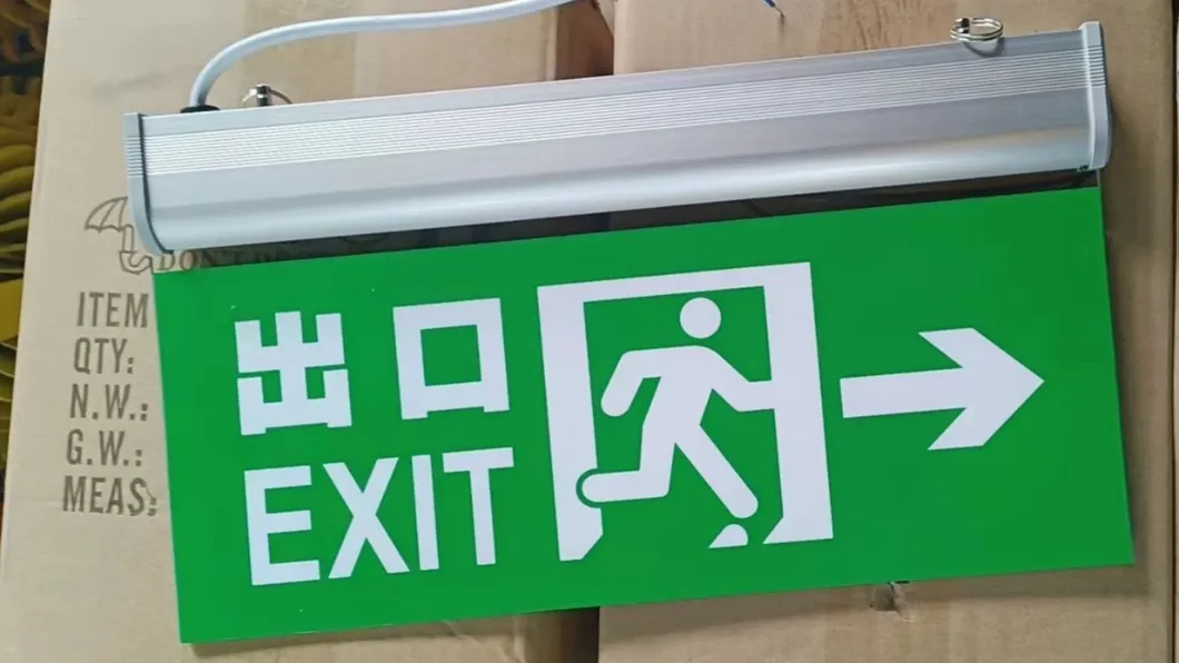 Durable LED Emergency Light Exit Sign Luminaries For Fire Escape Factory Parking Lot Public Place 11
