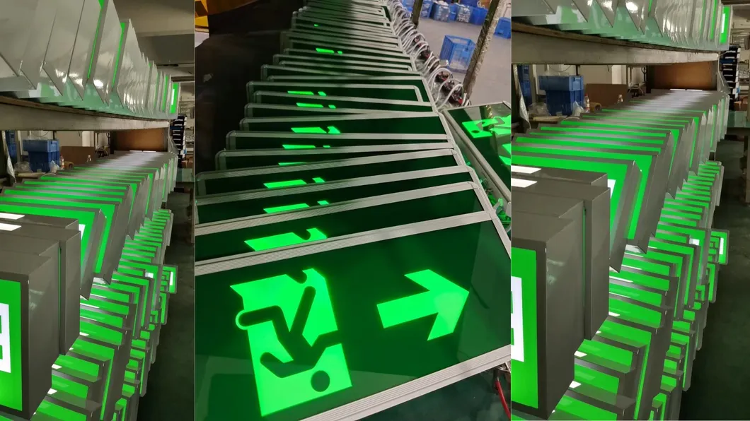 Durable LED Emergency Light Exit Sign Luminaries For Fire Escape Factory Parking Lot Public Place 12