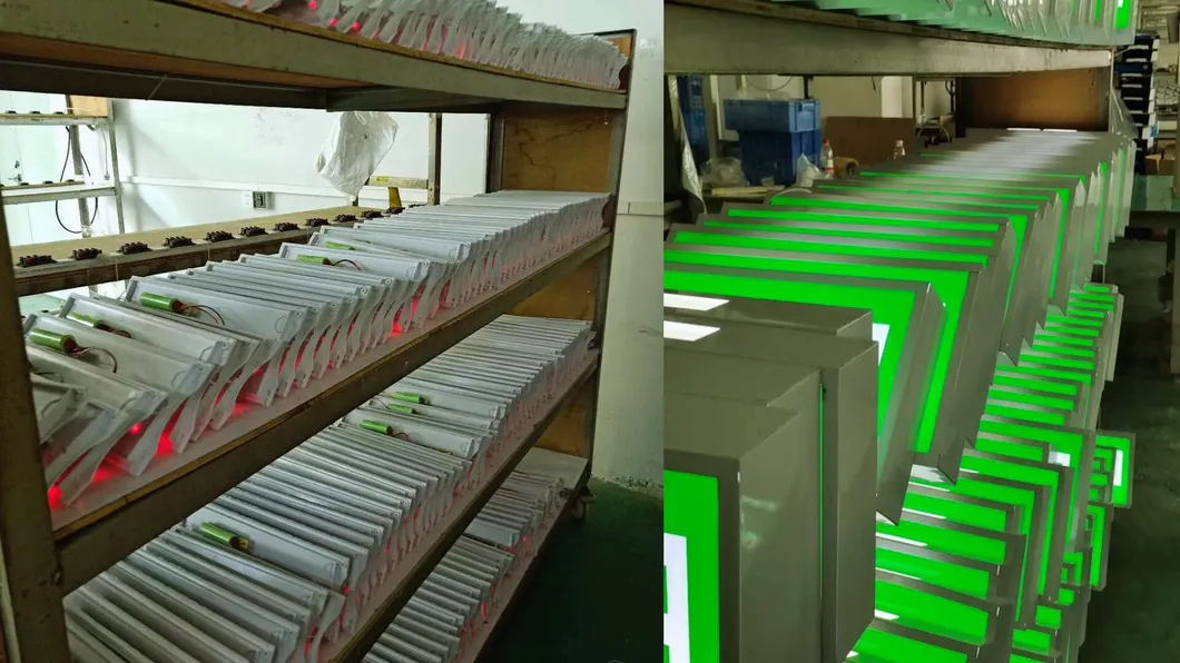 Durable LED Emergency Light Exit Sign Luminaries For Fire Escape Factory Parking Lot Public Place 15