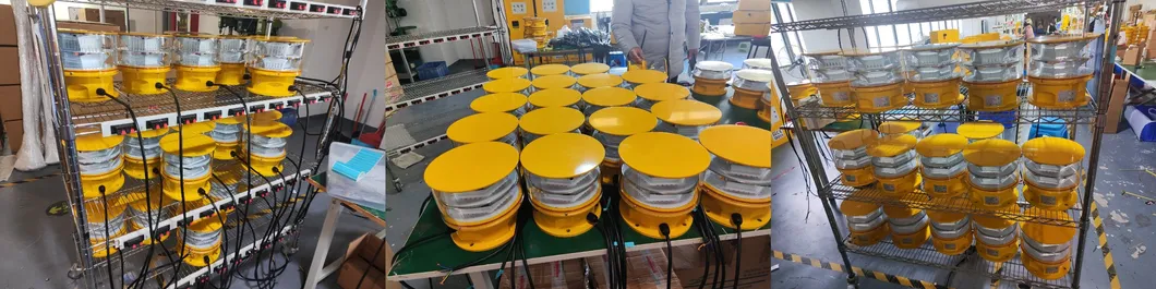 ไฟสิ่งกีดขวางการบิน LED  โฟโตเซลล์ หล่อขึ้นรูป IP66 โทรคมนาคม สีเหลือง ก๊าซ น้ำมัน แท่นขุดเจาะนอกชายฝั่ง 6