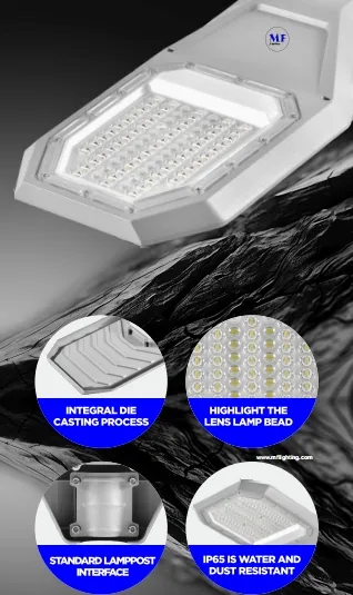 ไฟติดผนังถนนสวนพลังงานแสงอาทิตย์ LED อะลูมิเนียม กันน้ำ 200W IP65 Ik08 ขนาดกะทัดรัด ทางเดินสวนสาธารณะ ทางเท้า ทางหลวง 6