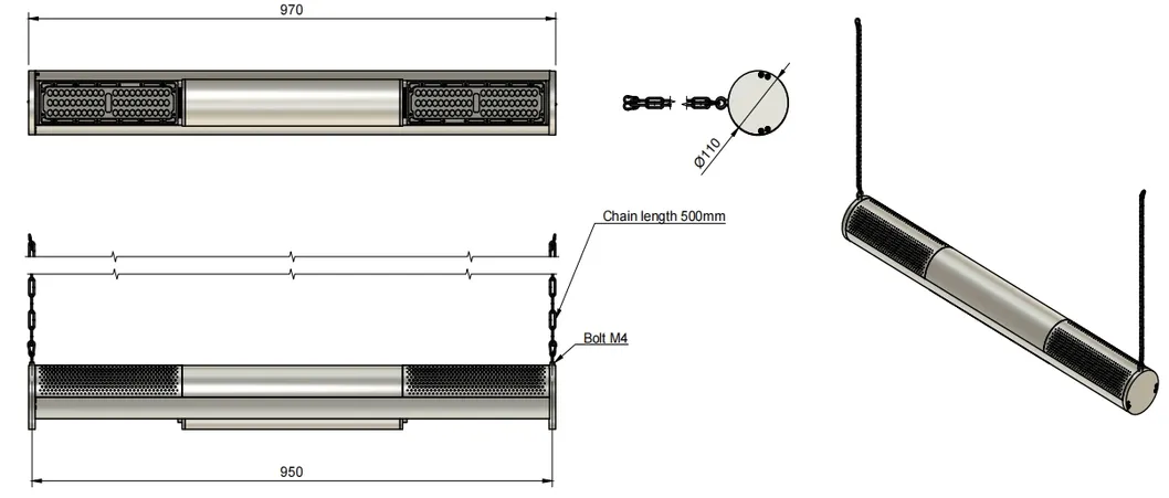 ไฟสวน LED กันน้ำ 250W 300W IP66 Ik10 สำหรับเวิร์คช็อป ร้านค้า ที่จอดรถ เพดานร้านค้า โกดังเก็บของ ไฟส่องสว่าง Highbay 3