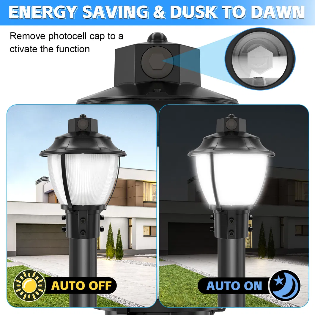 ไฟสวน LED ปรับปรับกันกระแทก IP65 48/64/80W กันน้ํา 130lm/W ใบโฟร์ สีดําและสีขาว หญ้า 3