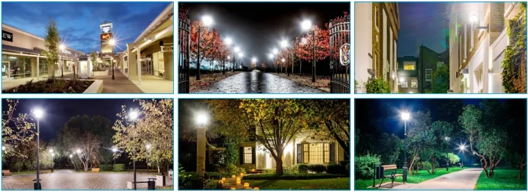 ไฟสวน LED ปรับปรับกันกระแทก IP65 48/64/80W กันน้ํา 130lm/W ใบโฟร์ สีดําและสีขาว หญ้า 8