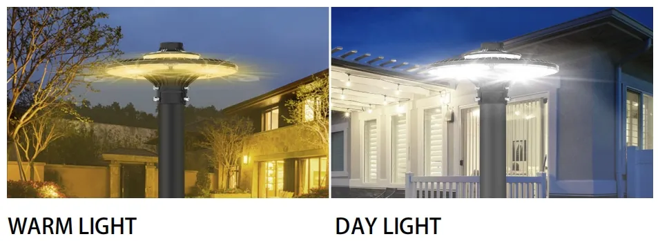 ไฟสวน LED ปรับได้ 150W IP65 กันน้ำในตัว 130lm/W ทรงกลม สีดำ ลานจอดรถ สวนสาธารณะ เสาไฟ 10