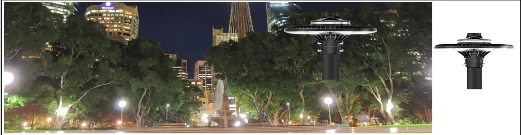 ประหยัดพลังงาน LED สวน Post Light Pole Area Light 140lm/W Smart-Tuning 200W สําหรับทางหลวง พื้นที่พักผ่อน สนามกีฬา สนามน้ํา 0