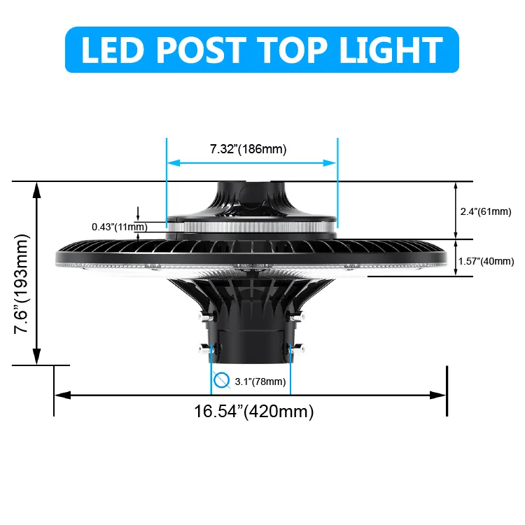 ประหยัดพลังงาน LED สวน Post Light Pole Area Light 140lm/W Smart-Tuning 200W สําหรับทางหลวง พื้นที่พักผ่อน สนามกีฬา สนามน้ํา 5