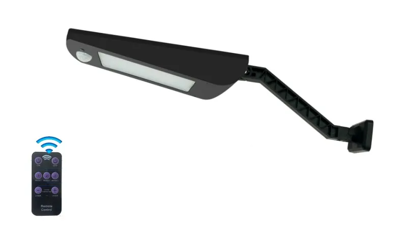 LED แสงแสงกําแพงแสงแสงอาทิตย์ โมเดิร์น นิยายสมาร์ท ง่าย แบตเตอรี่ลิตยูม โมโนคริสตัล สีดํา แสงแสงอาทิตย์ IP66 กันน้ํา Die-Cast 1