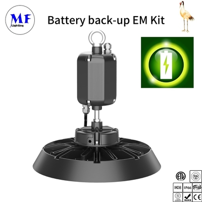 150W-300W IP66 UFO LED High Bay Light With Emergency Kit Battery For Sports Arena Indoor Stadium Parking Garage