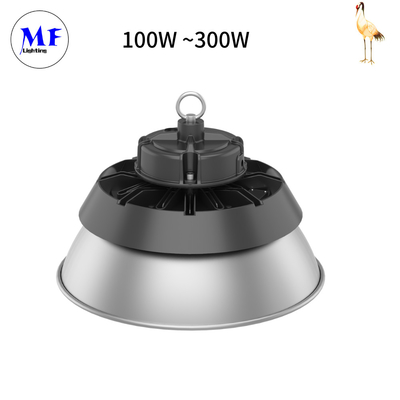 150W-300W IP66 UFO LED High Bay Light With Emergency Kit Battery For Sports Arena Indoor Stadium Parking Garage