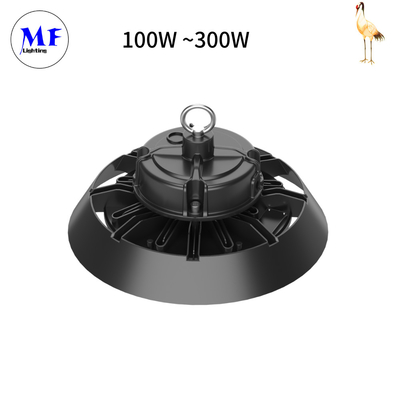 150W-300W IP66 UFO LED High Bay Light With Emergency Kit Battery For Sports Arena Indoor Stadium Parking Garage