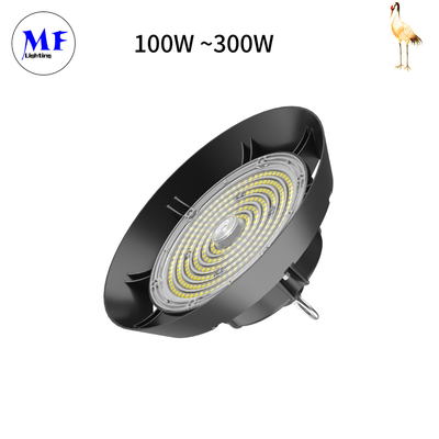 150W-300W IP66 UFO LED High Bay Light With Emergency Kit Battery For Sports Arena Indoor Stadium Parking Garage