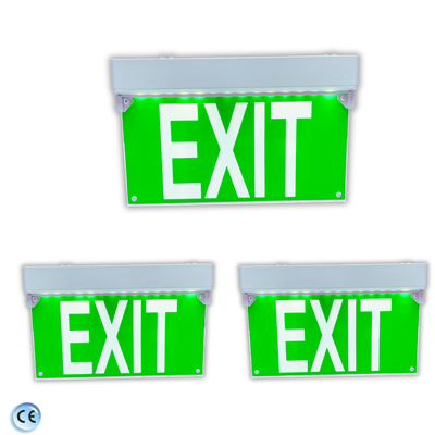 LED Emergency Exit Light Escape Light Green White IP65 SMD2835 For Train Station Factory Airport