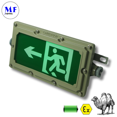 Battery Back Up Luminaries Atex LED Fireproof Exit Sign Emergency Light with IP65 Waterproof