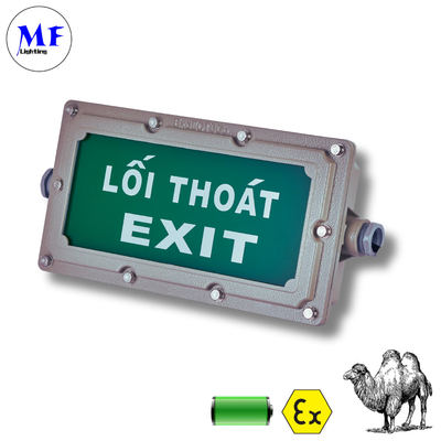 Battery Back Up Luminaries Atex LED Fireproof Exit Sign Emergency Light with IP65 Waterproof