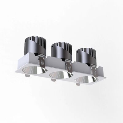 Anti-Glare Frameless Triple Heads IP20 Dimmable LED Down Light Compatible Triac, 0-10V, Dali-2, Dt6, Dt8 Spot Light