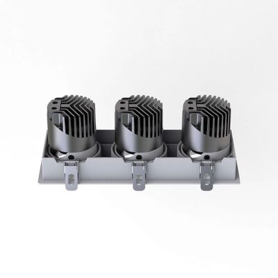 Anti-Glare Frameless Triple Heads IP20 Dimmable LED Down Light Compatible Triac, 0-10V, Dali-2, Dt6, Dt8 Spot Light