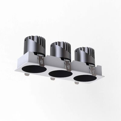 Anti-Glare Frameless Triple Heads IP20 Dimmable LED Down Light Compatible Triac, 0-10V, Dali-2, Dt6, Dt8 Spot Light