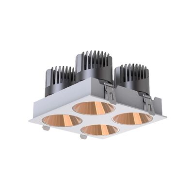 IP20 Frameless Four-Head Anti-Glare Dimmable LED Down Light Support Triac 0-10V Dali-2 Dt6 Dt8 Spot Light