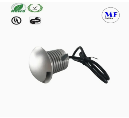 ไฟขั้นบันได LED สีเงิน 3W 12V IP65 ทางเดิน ทางเท้า สี่เหลี่ยม สวน