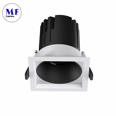 โฮสติ้งสี่เหลี่ยมอลูมิเนียมแบบเจาะ IP20/IP44 15°/24°/36°/50° LED Down Light Triac 0-10V Dali-2 DALI DT8 Spot Downlight ลําดับแสงลง