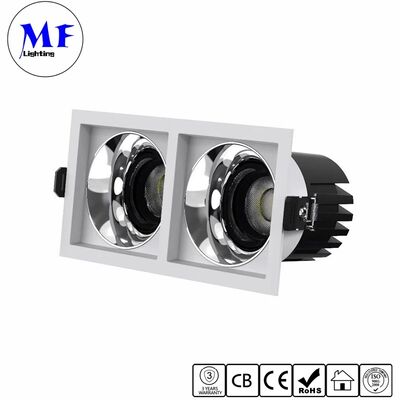 สี่เหลี่ยม LED ลงแสง 3 * 7W Single / Double / Triple Head 100LM / W CRI90 IP20 IP44 สะท้อนแสงเพดานลงแสง