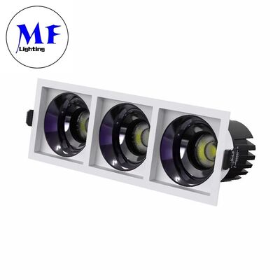 ไฟดาวน์ไลท์ฝังฝ้ากันแสงสะท้อน 7W10W12W15W, หรี่ไฟได้ TRIAC/0-10V/DALI-2, 100lm/W CRI90, AC100-277V, 1/2/3 หัว