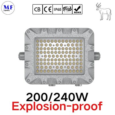 ATEX LED ไฟฟ้าระบายน้ํา โซน 1 โซน 2 Alu. กันน้ํา 300W 400W IP66 Ik10 รุนแรง โรงงานไฟฟ้าโรงงานผลิตเหล็กอุตสาหกรรม
