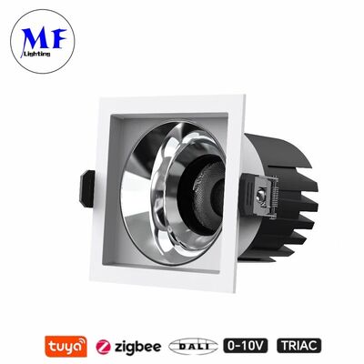 สี่เหลี่ยม LED ลงแสง 7W Triac 0-10V Dali CCT พลังงานปรับปรับ Dimmable Smart Dim อลูมิเนียมจุด