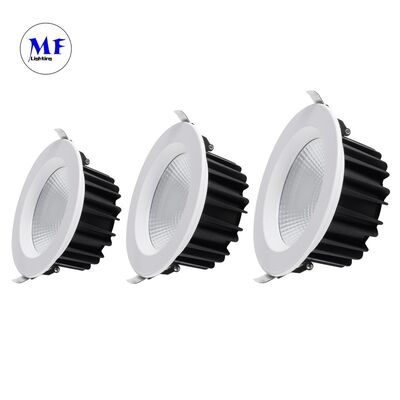 ไฟดาวน์ไลท์ COB 40W พร้อมคลิปสปริงติดตั้ง ราคาโรงงาน CCT ปรับได้ 2700-6000K CRI สูง Ra90 Triac 0-10V Dali-2 Dali Dt8 Tuya Zigbee หรี่ไฟได้