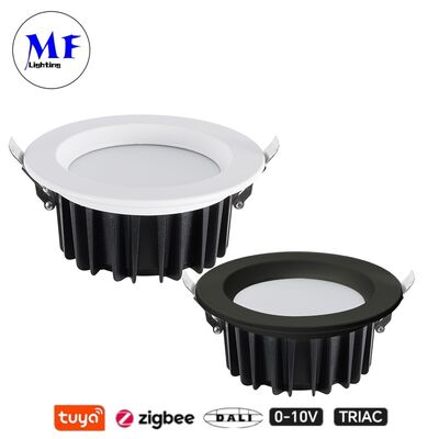 ไฟดาวน์ไลท์ LED 7W 100lm/W หรี่แสงได้ ปรับ CCT ได้ CRI90 Triac /0-10V/Dali-2/Tuya Zigbee มุมลำแสง 60° ฝังฝ้า ป้องกันแสงสะท้อน SMD สำหรับสถานที่เชิงพาณิชย์และที่พักอาศัย