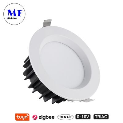 15W 100lm/W LED Spot Down Light CCT ปรับ CRI90 Triac /0-10V/Dali-2/Tuya Zigbee มุมขั้วแสงที่สามารถปรับความสว่างได้ 60° SMD ป้องกันแสงสว่างที่ซับซ้อนสําหรับสถานที่พาณิชย์และที่อยู่อาศัย
