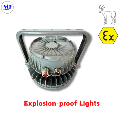 OEM ODM IP66 IK08 Atex โคมไฟ LED กันระเบิด Highbay Light 140LM/W IP66 IK08 50W 100W 150W 200W 300W 400W พร้อมเลนส์กระจกนิรภัยสำหรับโซนอันตรายในอุตสาหกรรมน้ำมัน ก๊าซ เคมี เหมืองแร่