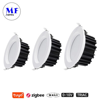ราคาโรงงาน IP40 ป้องกันแสงสะท้อน Triac Dali Tuya หรี่แสงได้ สมาร์ท Zigbee 7W 15W SMD LED ไฟดาวน์ไลท์ฝังฝ้าสำหรับห้องครัว พื้นที่อุตสาหกรรม ค้าปลีก เชิงพาณิชย์