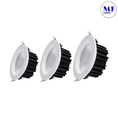 ไฟดาวน์ไลท์ LED COB ฝังฝ้า อลูมิเนียม 60 องศา Triac 0-10V Dali Smart Dimming หรี่แสงได้ ปรับ CCT ได้ 5W/7W/10W/12W/15W/20W/25W/30W/35W/40W/45W/50W