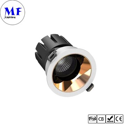 ไฟดาวน์ไลท์ LED 15W CRI90 100lm/W UGR＜3 ไดรเวอร์ ETL 110Vac DIP 5CCT ปรับได้ 200-240VAC Triac/0-10V/ Dali หรี่แสงได้ ไฟสปอร์ตไลท์ LED แบบฝังป้องกันแสงสะท้อนสำหรับพื้นที่เชิงพาณิชย์